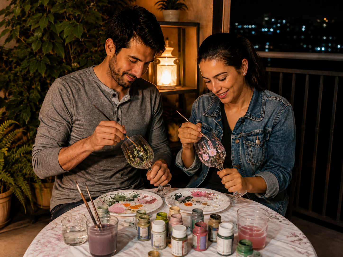 Pareja pintando