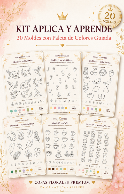 Kit Aplica y Aprende — 20 Moldes con Paleta Guiada